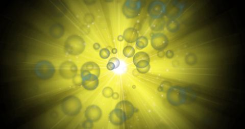 Abstract Yellow Light with Floating Bubbles on Black Background - Download Free Stock Images Pikwizard.com