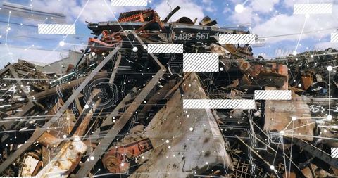 Innovative Overlay on Industrial Scrap Metal Heap