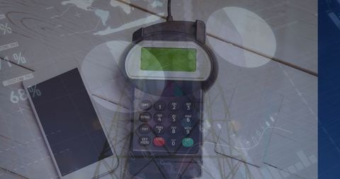 Payment Terminal and Technology Overlay Connecting Global Data - Download Free Stock Images Pikwizard.com