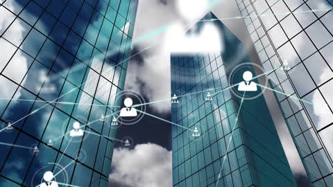 Futuristic Networking in Corporate Urban Skyline