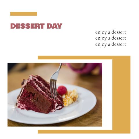 Red Velvet Cake on White Plate with Rustic Background - Download Free Stock Templates Pikwizard.com