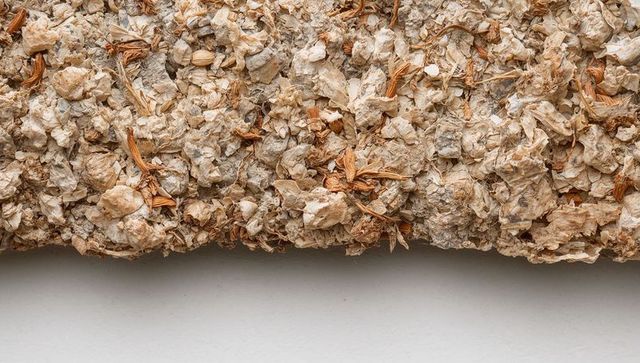 Beige Fibrous Wall Band Showing Granular Cork-like Texture and Brown Wood Strands