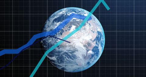 Global Business Growth Analytics Over Earth - Download Free Stock Images Pikwizard.com