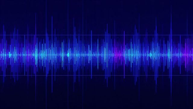 Vibrant audio waveform on digital editing interface
