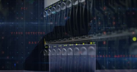 Cybersecurity Threat Warning on Server Infrastructure - Download Free Stock Images Pikwizard.com