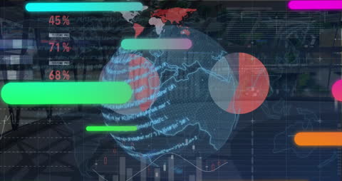 Dynamic Global Financial Data Concept with Colorful Graphs