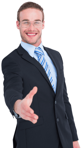 smiling businessman offering hand for friendly greeting transparent background - Download Free Stock Videos Pikwizard.com