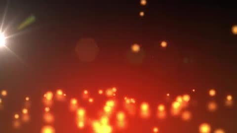 Abstract Vibrant Golden Orbs with Dynamic Lens Flare Effect