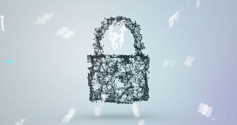 Digital Data Security Symbol with Numbers and Connections - Download Free Stock Images Pikwizard.com