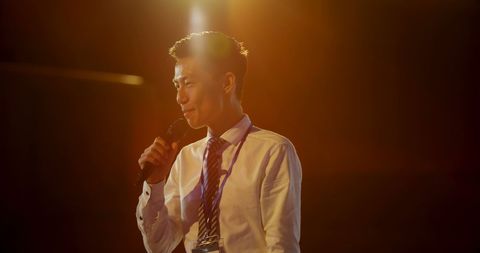 Young Businessman Delivering Seminar Speech - Download Free Stock Images Pikwizard.com