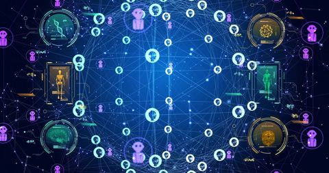 Global Network of Artificial Intelligence Data Connections - Download Free Stock Images Pikwizard.com