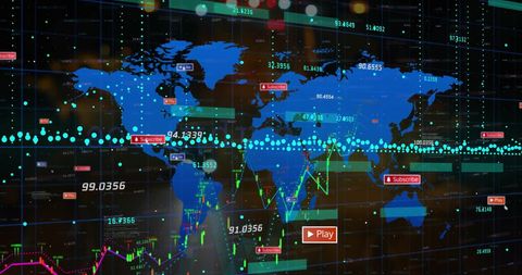 Global Network Map with Data and Social Media Interface - Download Free Stock Images Pikwizard.com