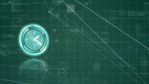 Futuristic Digital Clock Interface Showing Time Concept