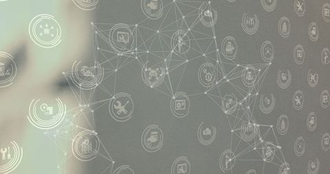 Global Networks With Technology Icons Over Gray Digital Background - Download Free Stock Images Pikwizard.com