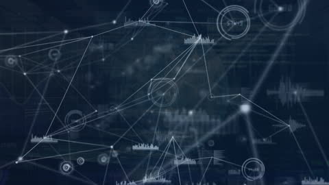 Futuristic Global Data Network Connections Visualization