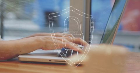 Cybersecurity Concept with Lock Icon Over Typing Hands - Download Free Stock Images Pikwizard.com