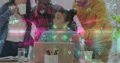 Diverse Team Discussing Digital Network Approaches