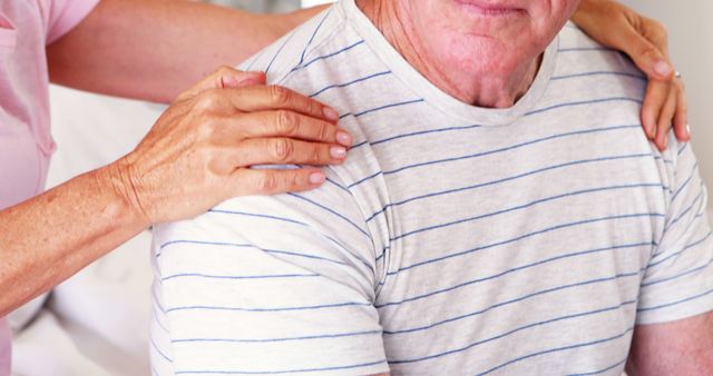 Senior Man Receiving Support from Caregiver at Home - Download Free Stock Images Pikwizard.com