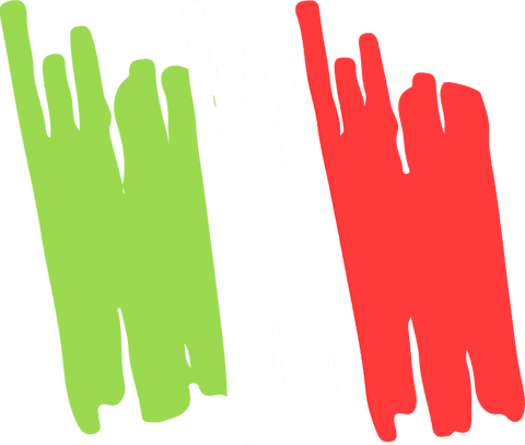 Abstract italian flag brush strokes on transparent canvas