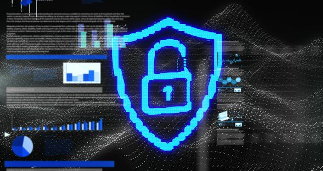 Cybersecurity Concept with Digital Lock Icon and Data Charts - Download Free Stock Photos Pikwizard.com