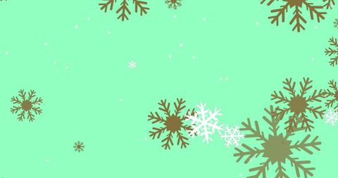 Falling Snowflakes on Green Background Illustrative Design - Download Free Stock Images Pikwizard.com