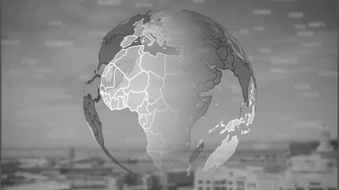 Rotating Globe with Digital Coordinates Overlay