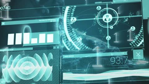 Futuristic Sci-Fi Interface Displaying Biological Data