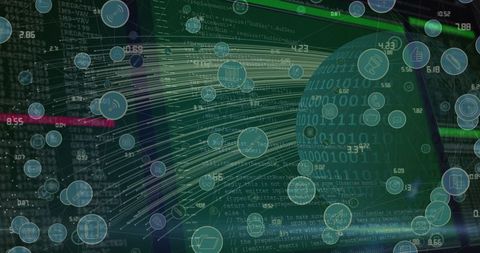 Digital Icons with Global Data Streams Overlay - Download Free Stock Images Pikwizard.com