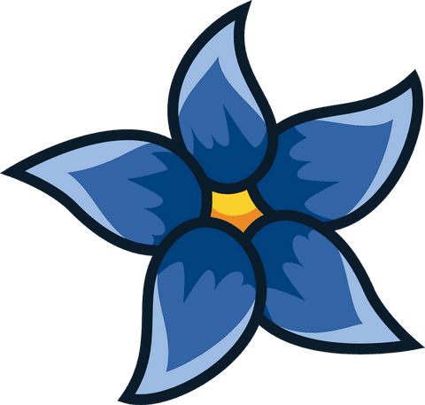 vibrant vector blue flower with yellow core on transparent background - Download Free Stock Videos Pikwizard.com