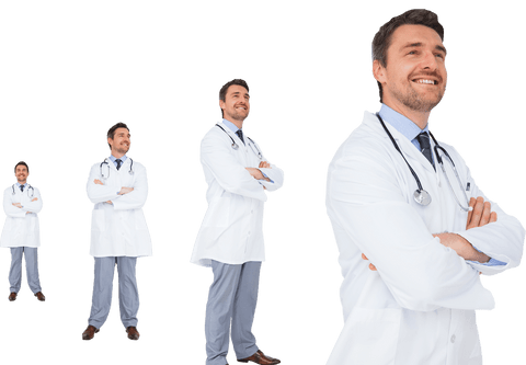 Smiling Male Doctor in Perspective on Transparent Background - Download Free Stock Videos Pikwizard.com