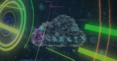 Digital Cloud Interface with Futuristic Graphics and Data - Download Free Stock Images Pikwizard.com