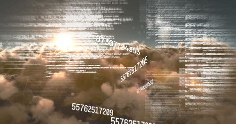 Digital Data Processing Over Sunset Sky - Download Free Stock Images Pikwizard.com