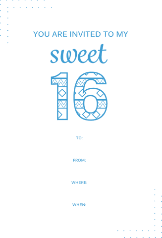 Sweet 16 Birthday Invitation with Blue Design on Transparent Background - Download Free Stock Videos Pikwizard.com