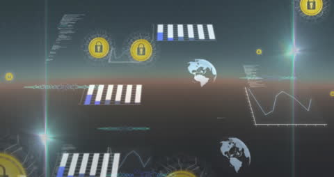 Futuristic Infographic of Digital Security and Data Visualization