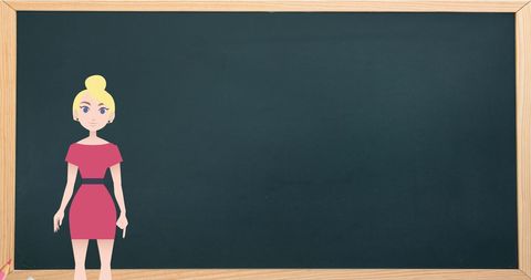 Illustration of Woman Presented Against Chalkboard Background - Download Free Stock Images Pikwizard.com