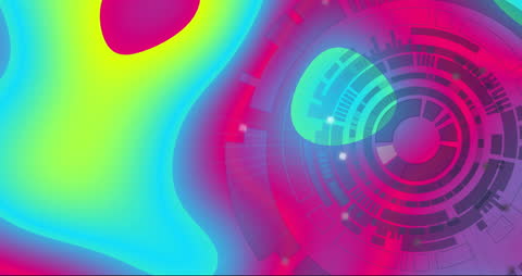 Vibrant Digital Abstract with Futuristic Geometric Patterns