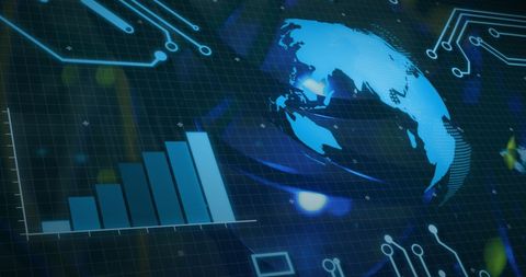 Global Digital Technology Interface with Data Network - Download Free Stock Images Pikwizard.com