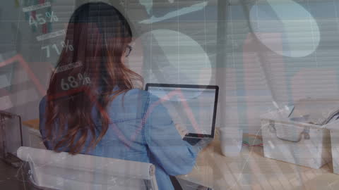 Business Analysis Concept Overlay with Woman on Laptop