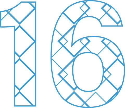transparent number 16 with geometric blue pattern for birthday celebrations - Download Free Stock Videos Pikwizard.com