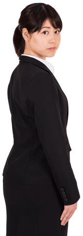 Professional asian businesswoman standing transparent background