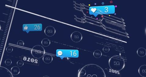Displaying social notifications over 5g 6g network interface driving digital engagement