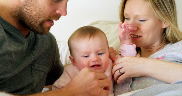 Happy Family Playing with Baby Indoors - Download Free Stock Images Pikwizard.com