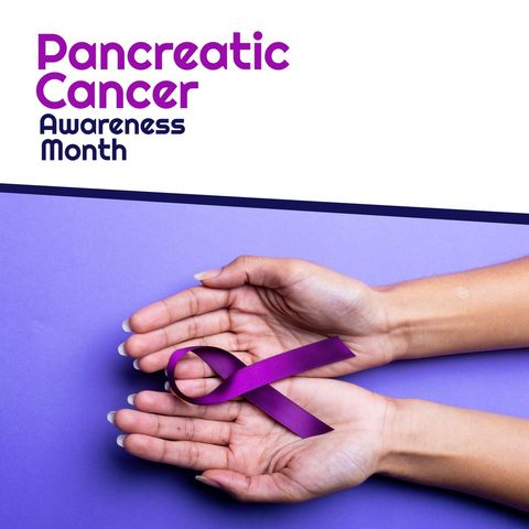 pancreatic cancer awareness with hands holding purple ribbon - Download Free Stock Templates Pikwizard.com