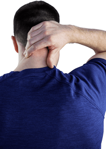 Rear View of Man Experiencing Neck Pain Transparent Background - Download Free Stock Videos Pikwizard.com