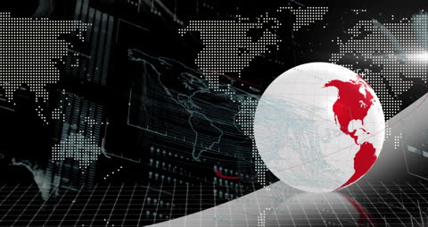 Futuristic Global Data Technology Background with Digital Globe