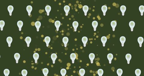 Creative collage of light bulbs symbolizing green energy