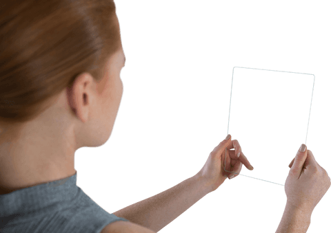 Woman Interacting with Futuristic Transparent Interface - Download Free Stock Videos Pikwizard.com