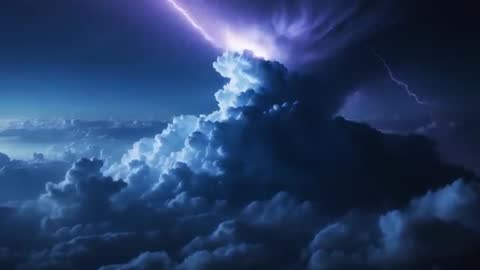 Dramatic Lightning Illuminating Twilight Storm Cloud