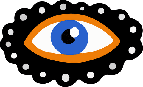 Abstract Artistic Eye over Black Dotted Background Transparent Icon