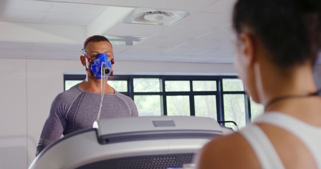 Athlete Undergoing VO2 Max Test on Treadmill - Download Free Stock Images Pikwizard.com